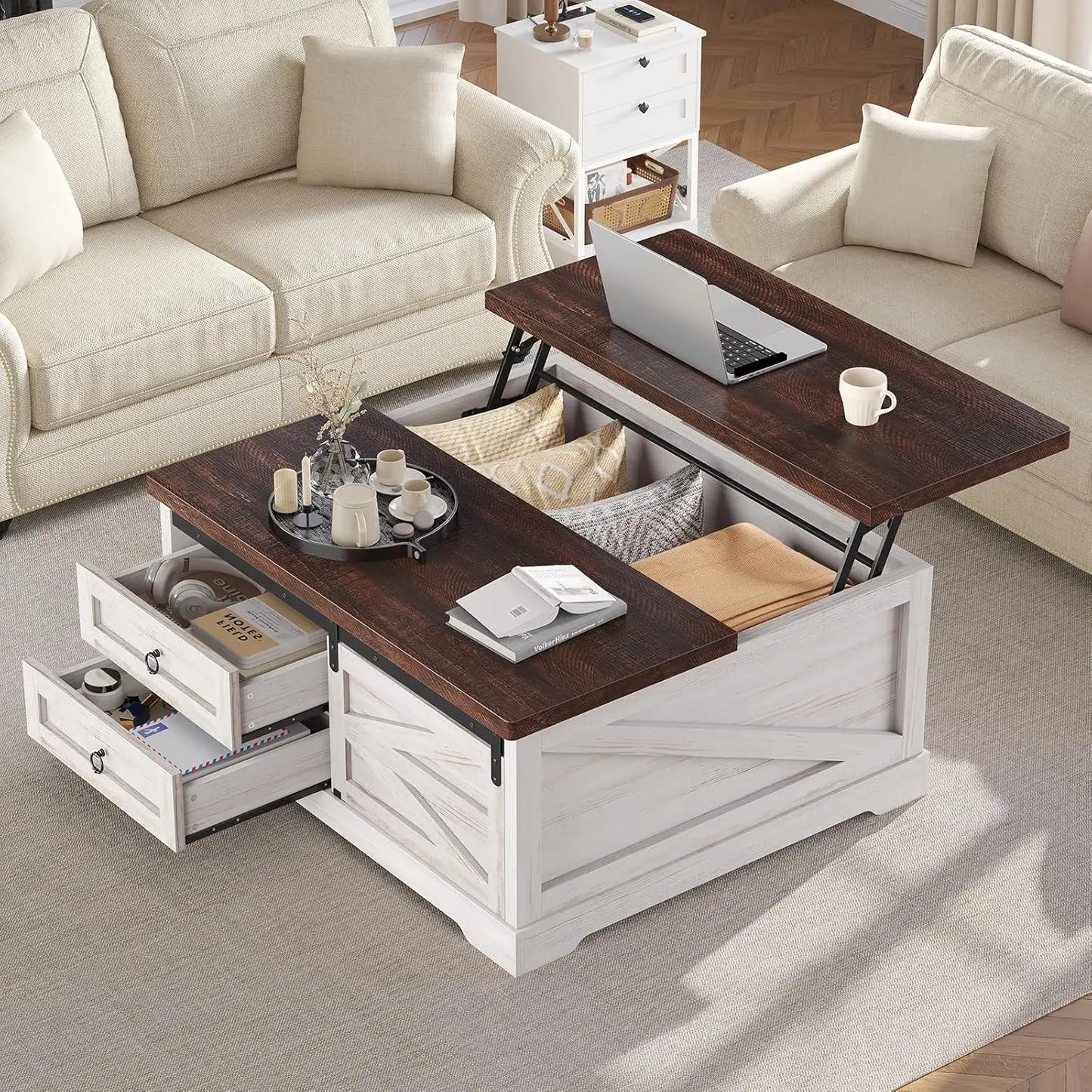 Lift Top Coffee Table with Storage,