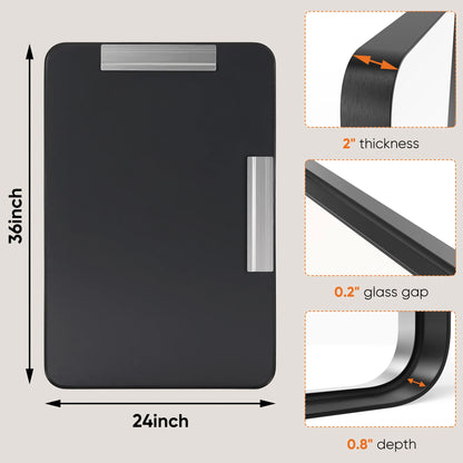 Matte Metal Framed Bathroom Mirror for Wall, Tempered Glass