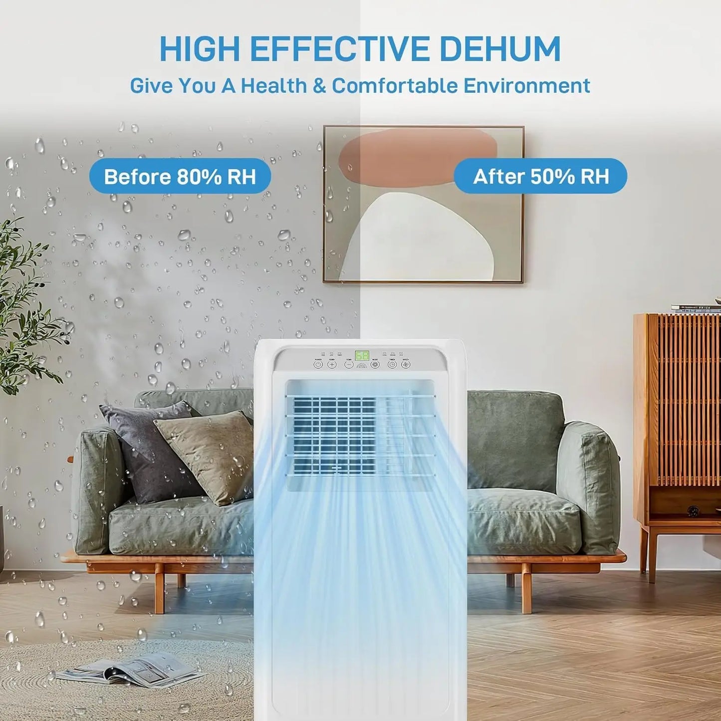 10000 Btu Portable Air Conditioner 4-in-1 Portable AC Unit Cool up to 450 sq.ft with Remote Control Window Exhaust Kit 24H Timer