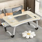 Portable Laptop Desk with USB Light, Small Fan, Cup Holder, Tablet Slot, and Lifting Handle
