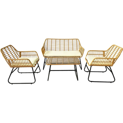 4-Piece Rattan Patio Set: Indoor/Outdoor Wicker