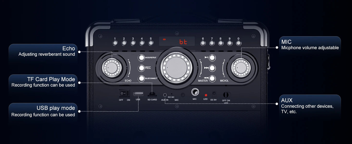 Karaoke Speaker for Outdoor Activities, Parties