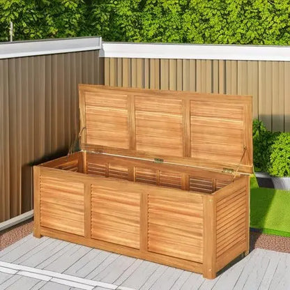 46 Gallon Acacia Wood Deck Box, Storage Bench