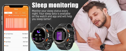 LaNikar New Smart Watch KE5 3ATM Waterproof Original Design Sports Watch With Compass And Altitude Barometer LED Flashlight Call