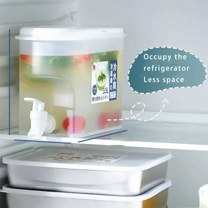 BPA Free 3.5L Cold Water Jug Clear Tea Kettle with Faucet Beverage Dispenser Refrigerator Water Container For Kitchen, Camping