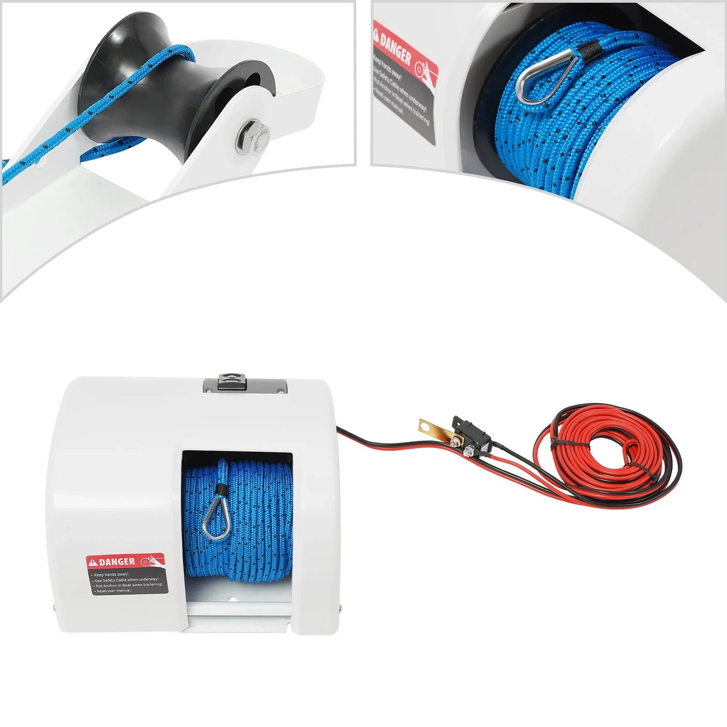 Boat Electric Anchor Winch,12V Waterproof Windlass with Remote Control,Premium for 25lbs Boat Anchor