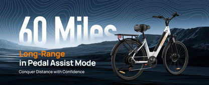 Peak 750W E26 Electric Bike for Adults | 48V 10.4Ah Removable Battery, Top Speed 20MPH, 26''X2" Standard Tire, 7-Speeds