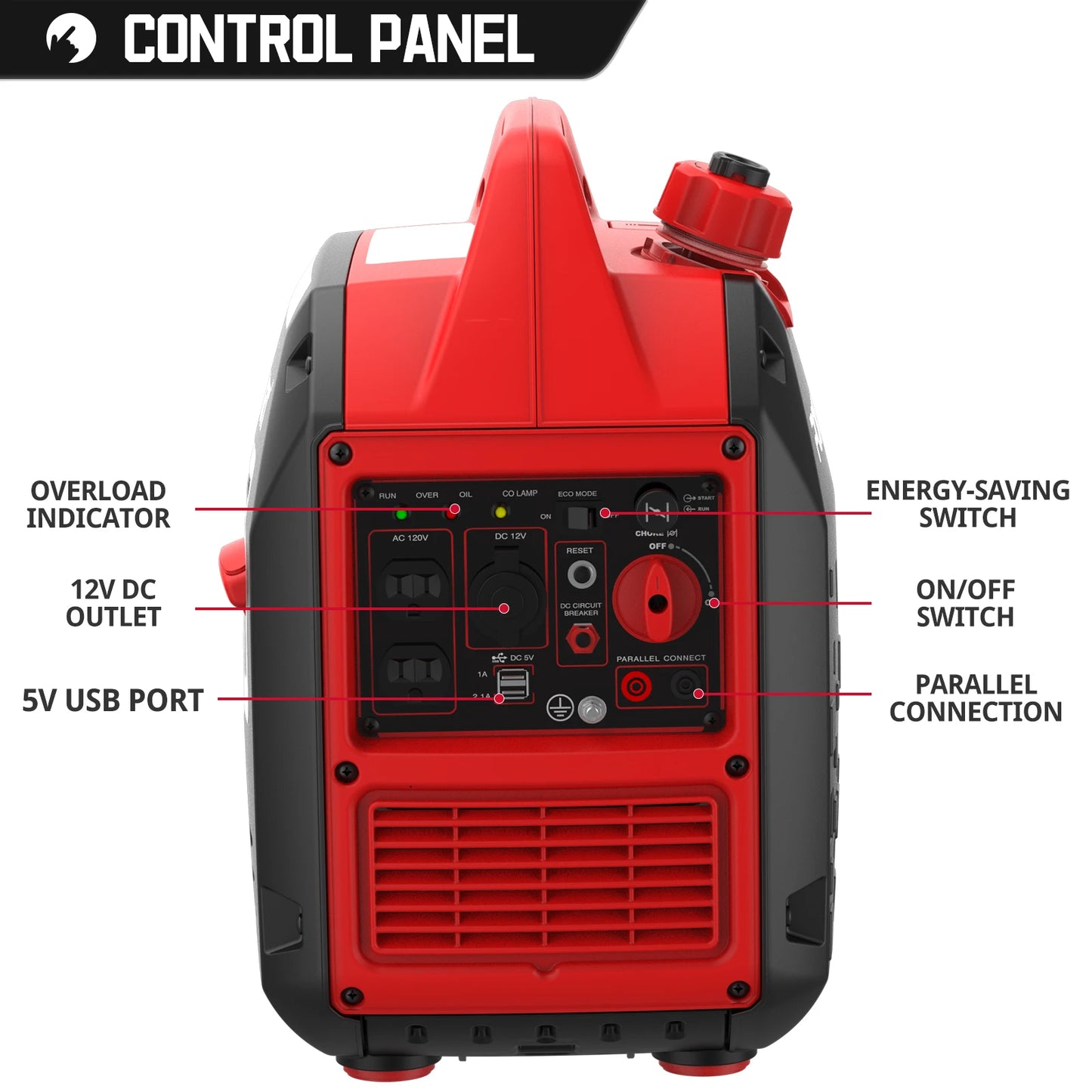 2500-Watt Portable Inverter Generator Gasoline