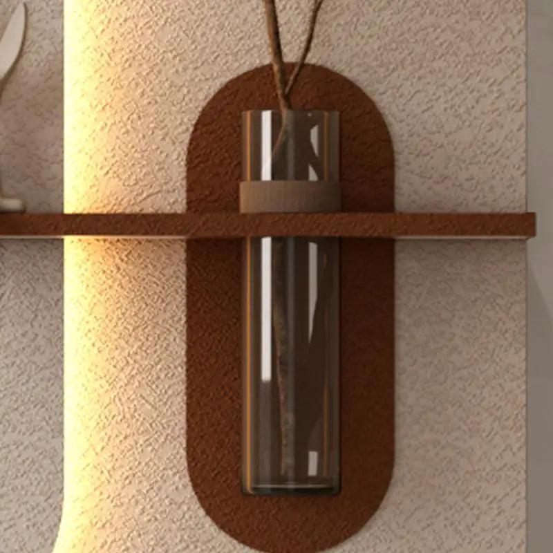 Adjustable 3-Color LED Sandstone Wall Decor with Simulated Green Plants, 3D Art Sculpture, Glass Vase & Rabbit Statue