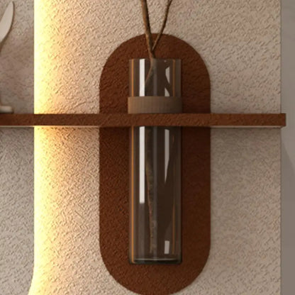 Adjustable 3-Color LED Sandstone Wall Decor with Simulated Green Plants, 3D Art Sculpture, Glass Vase & Rabbit Statue