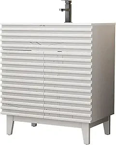 30" Bathroom Vanity with Sink Combo, Storage Cabinet  Ceramic Sink and Water Saving Faucet,