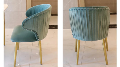 Set Of 2 Upholstered Wing Back Dining Chairs Living Room Designer Kitchen