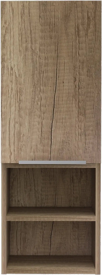 Mila Bathroom Cabinet, Two Interior  Shelves, Two External Shelves, Single Door Cabinet Pine
