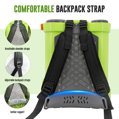 4 Gallon Battery Powered Backpack Sprayer 16L Agriculture Spray 100 PSI 5 Nozzles Electric Graden Sprayer