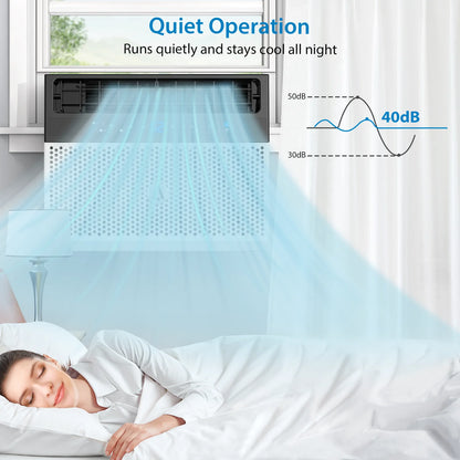6000 BTU Window Air Conditioner, Energy Efficient, U Shaped Air Conditioner Cools Up to 350 Sq Ft, WIFI