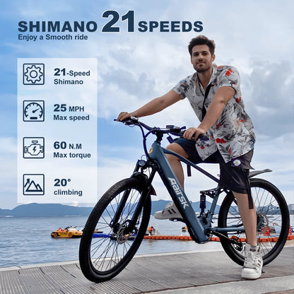 E bike 750W Adults Electric Bike 36V468Wh 26/24 Inch Tires Electric Bicycle 21-Speed City E Bikes Mountain e bikes