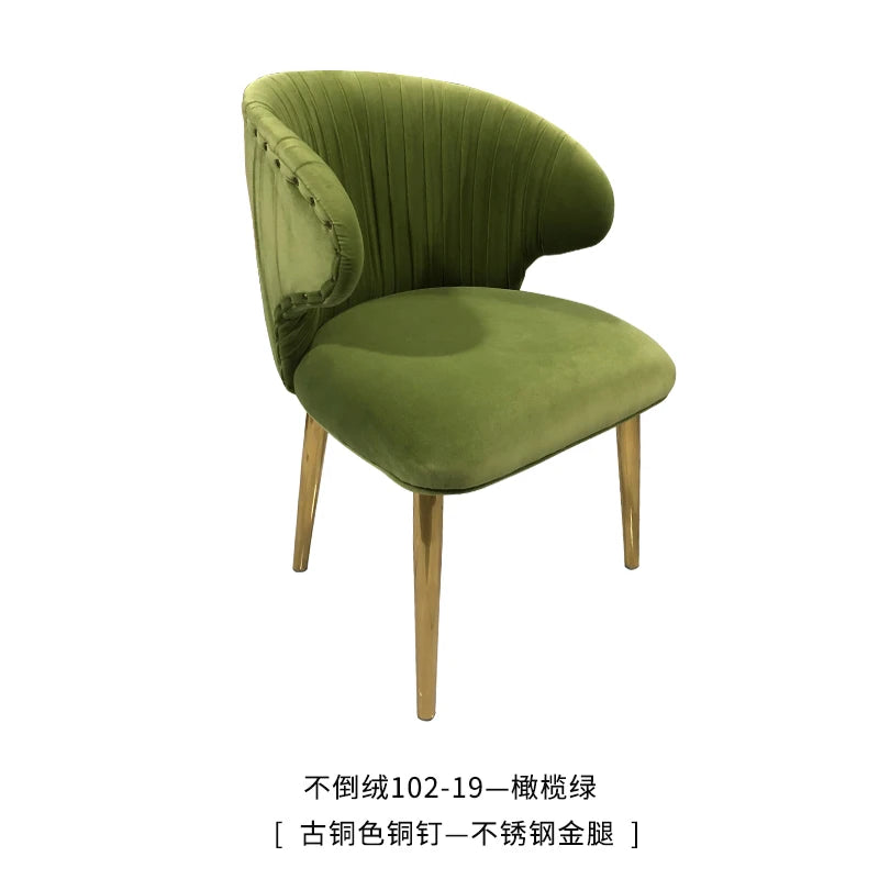 Set Of 2 Upholstered Wing Back Dining Chairs Living Room Designer Kitchen