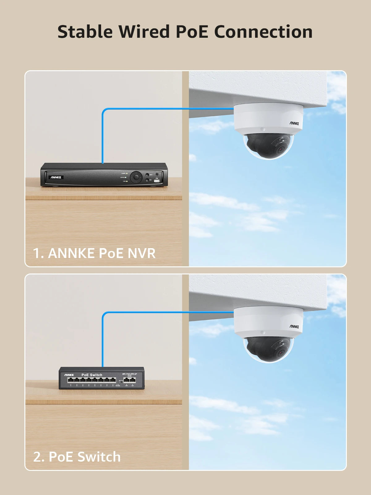 ANNKE C800 4K PoE Security Camera Outdoor IK10 8MP Smart Dual Light Built-in Mic  Apple or Google app