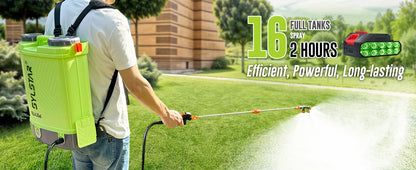 4 Gallon Battery Powered Backpack Sprayer 16L Agriculture Spray 100 PSI 5 Nozzles Electric Graden Sprayer