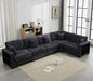 Corduroy Large Sectional Sofa Couches for Livingroom, Oversized 5 Seat L-Shaped Sofa Set with Chaise&Storage Cabinet