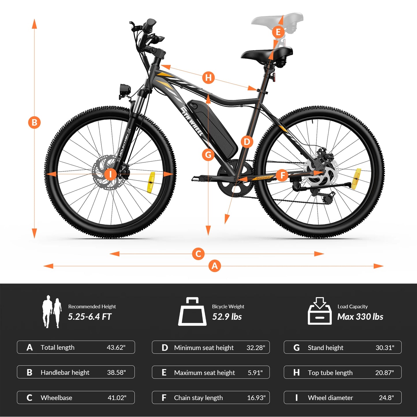 Electric Bike, 500W Motor, 468Wh Removable Battery, 37KM/H Max Speed,  Front Suspension