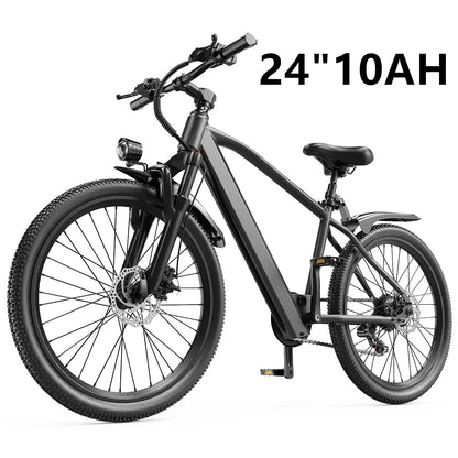 Electric Bicycle, 26" or  24" Electric Mountain Bike with 36V Battery Peak 500W Motor,21 Speed Ebike