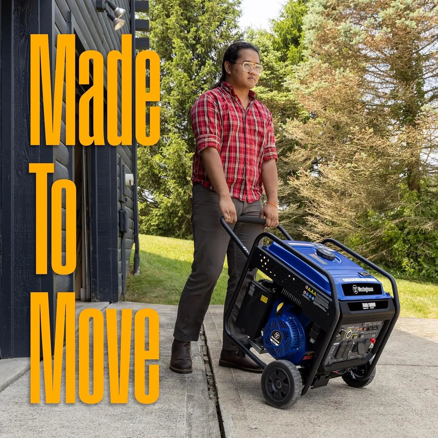 10000 Peak Watt Portable Open Frame Inverter Generator, Remote Electric Start with Auto Choke, Transfer Switch Ready