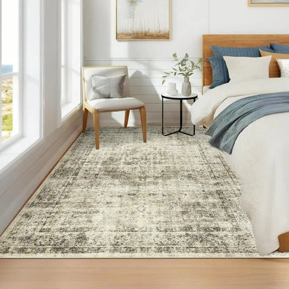 Washable Area Rug Stain-Resistant Throw Rug Indoor Carpet