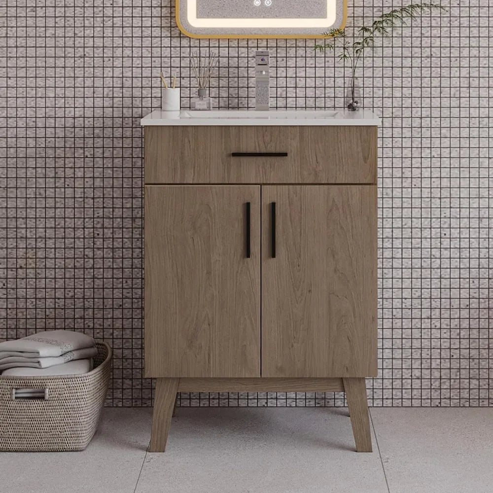 24" Bathroom Vanity with or without Sink, Two Soft Close Cabinet Doors