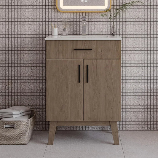 24" Bathroom Vanity with or without Sink, Two Soft Close Cabinet Doors