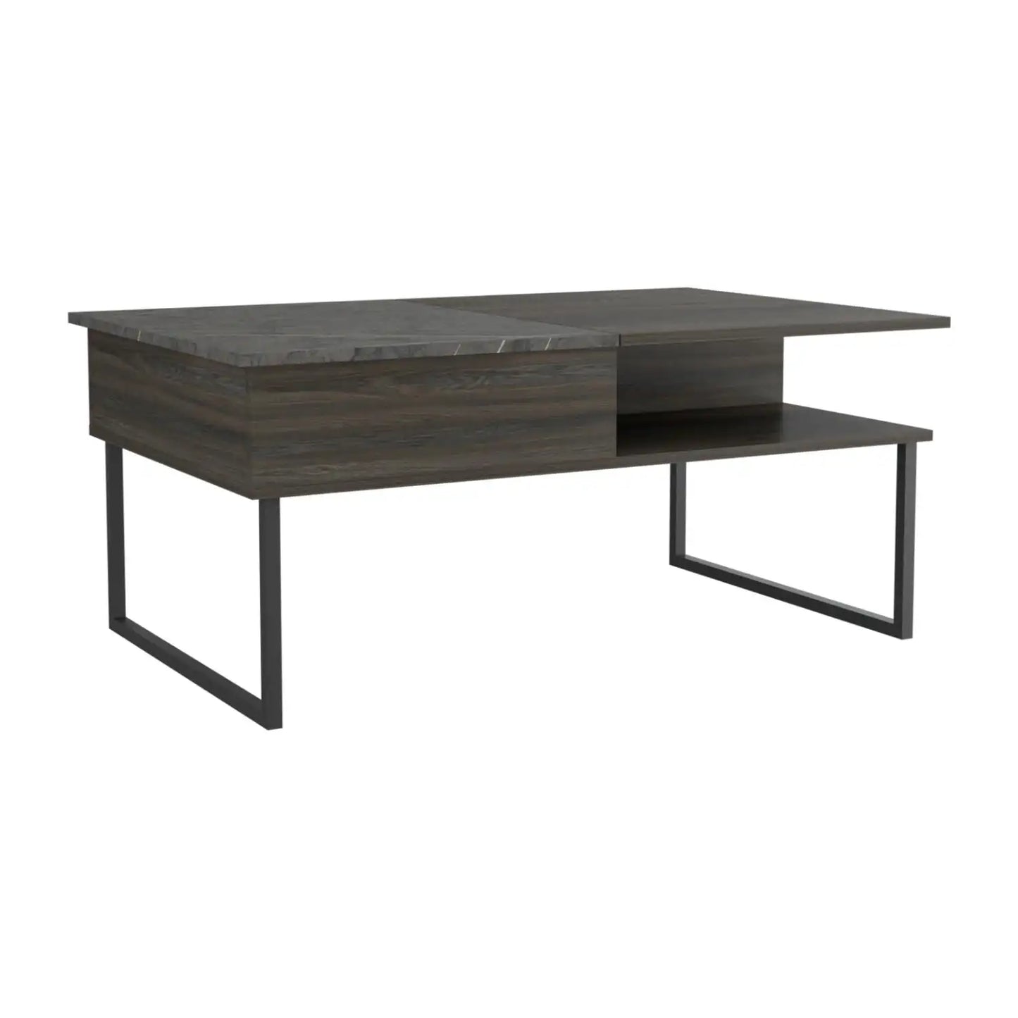 Armin Lift Top Coffee Table, One Shelf Espresso / Onyx