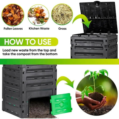 Garden Compost Bin; BPA Free Material -120 Gallon
