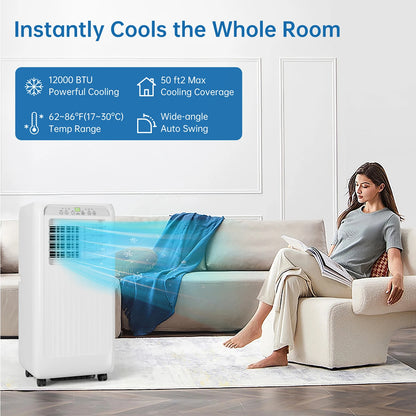 10000 Btu Portable Air Conditioner 4-in-1 Portable AC Unit Cool up to 450 sq.ft with Remote Control Window Exhaust Kit 24H Timer