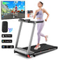 3.5HP Foldable Incline Home Treadmill  with Handle Bar Holder 350LBS Capacity Touch Screen Smart App Data Monitoring