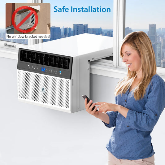 6000 BTU Window Air Conditioner, Energy Efficient, U Shaped Air Conditioner Cools Up to 350 Sq Ft, WIFI