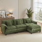 Luxury 108” Modular Sectional Sofa – Comfy Cloud Couch with Movable Ottoman, Charging Station,Side Pockets & Throw Pillows