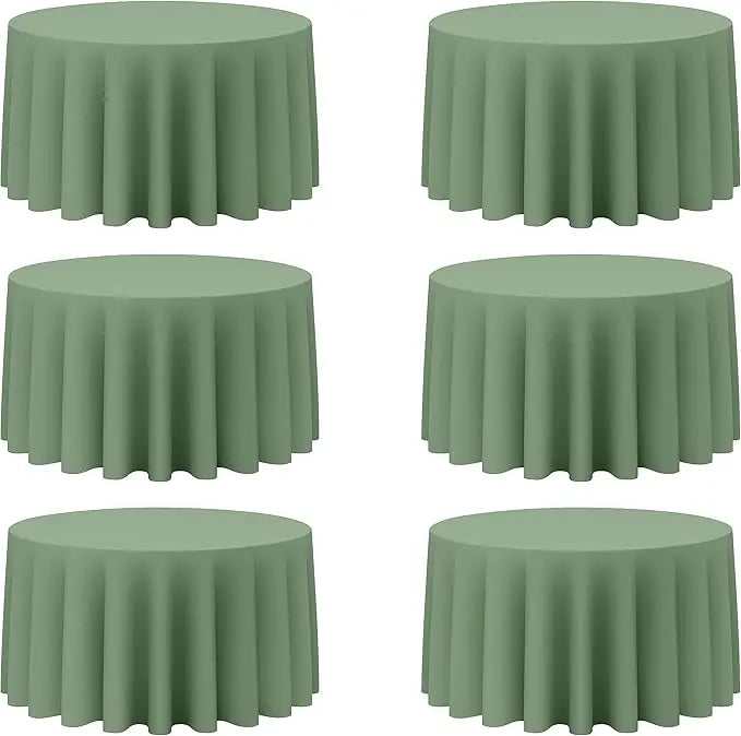 6 Pack Round Tablecloths 120 Inch - Circle, Washable