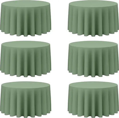 6 Pack Round Tablecloths 120 Inch - Circle, Washable