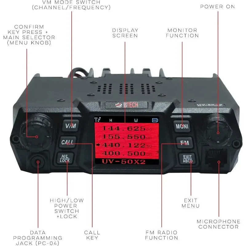 UV-50X2 (Second Gen.) Mobile 50 Watt Dual Band Base, Mobile Radio: VHF, UHF Amateur (Ham)