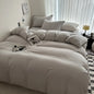 Linen Cotton Bedding Set with Sheet Duvet Cover Pillowcase Single Couple Bedsheet King Queen Double Twin Size