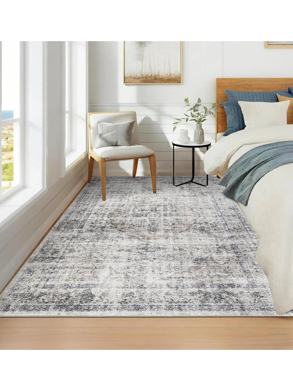 Washable Area Rug Stain-Resistant Throw Rug Indoor Carpet