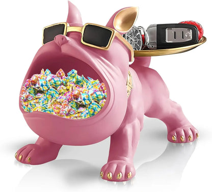 Home Decor Bulldog Figurine Dog Statue Storage  Resin Craft Art Sculpture