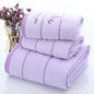 Luxury White / Lavender Cotton Bath Towel & Two Face Towels