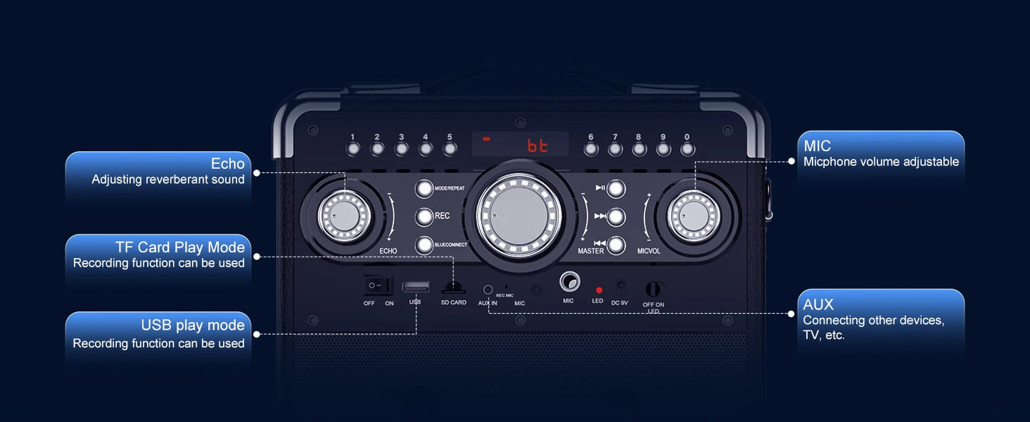 Karaoke Speaker for Outdoor Activities, Parties