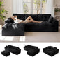 L-Shaped Sectional Sofa with Convertible Left/Right Ottoman,
