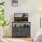 TV Stand Dresser Drawers For Bedroom With 5 Fabric Drawers