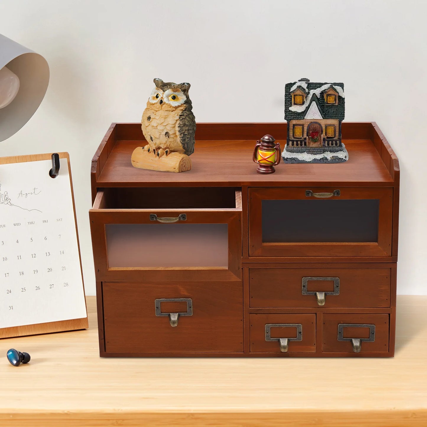 Vintage Retro 6-Drawer Desktop Organizer Cabinet Tabletop Organizer