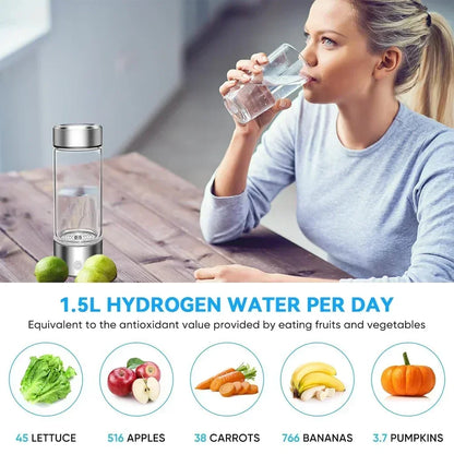 Hydrogen Water Bottle  Alkaline Ionizer USB Rechargeable Portable hydrogen Water Ionizer