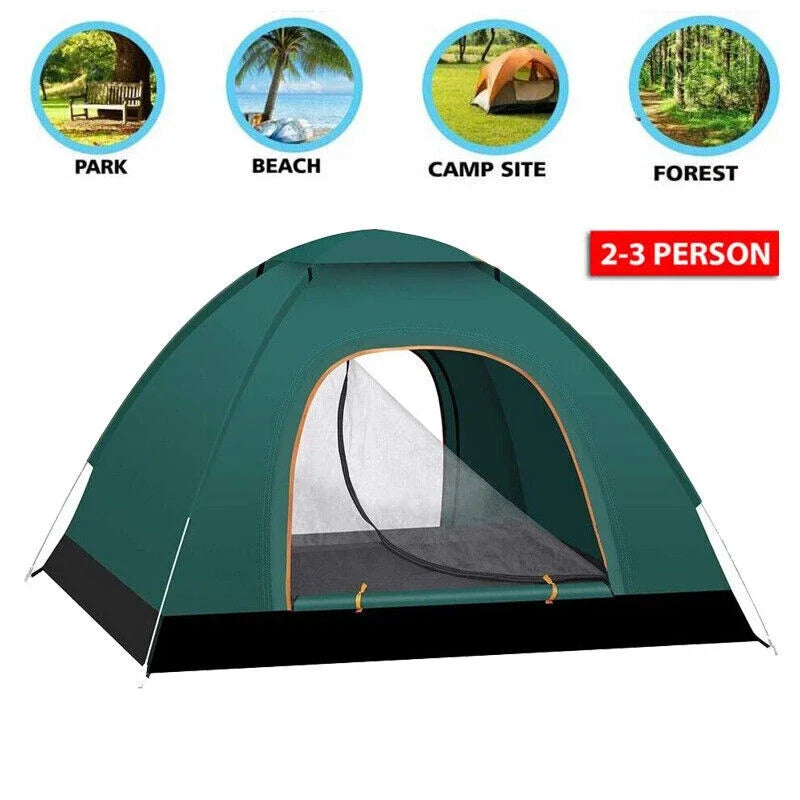 Automatic Pop Up Outdoor Camping Hiking Waterproof Sun Proof Tent Portable Backpacking 2-3 Person