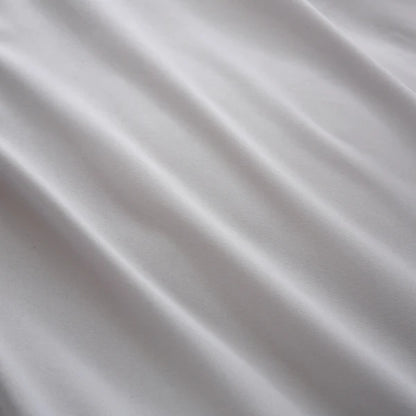 3 Pieces Solid Color Bedding Set with 1 Duvet Cover and 2 Pillow Shams, Comforter Not Included (Queen Size, Light Grey)